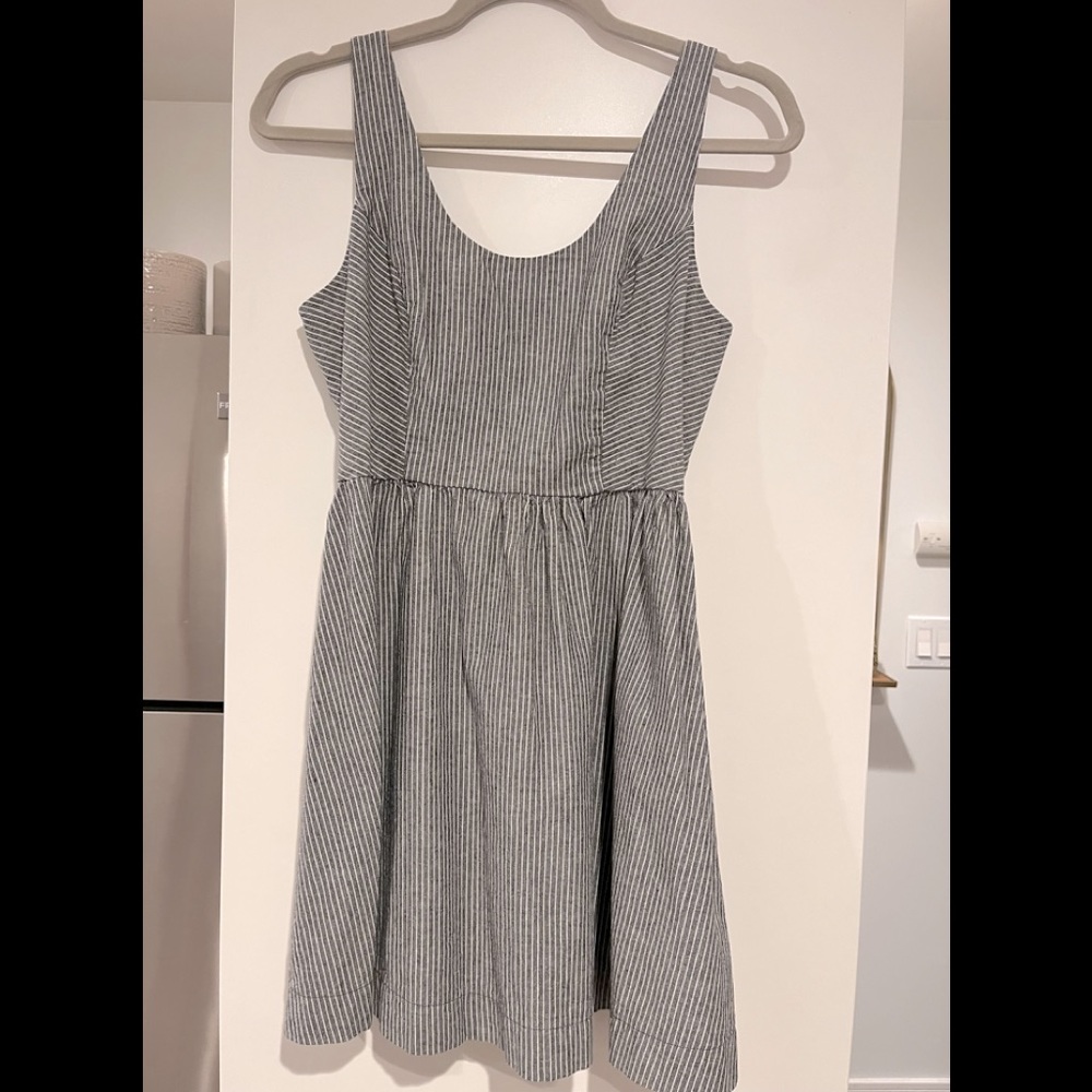 Railroad Striped Denim Sundress